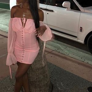 Petite Dusty Rose Chiffon Bodycon Dress